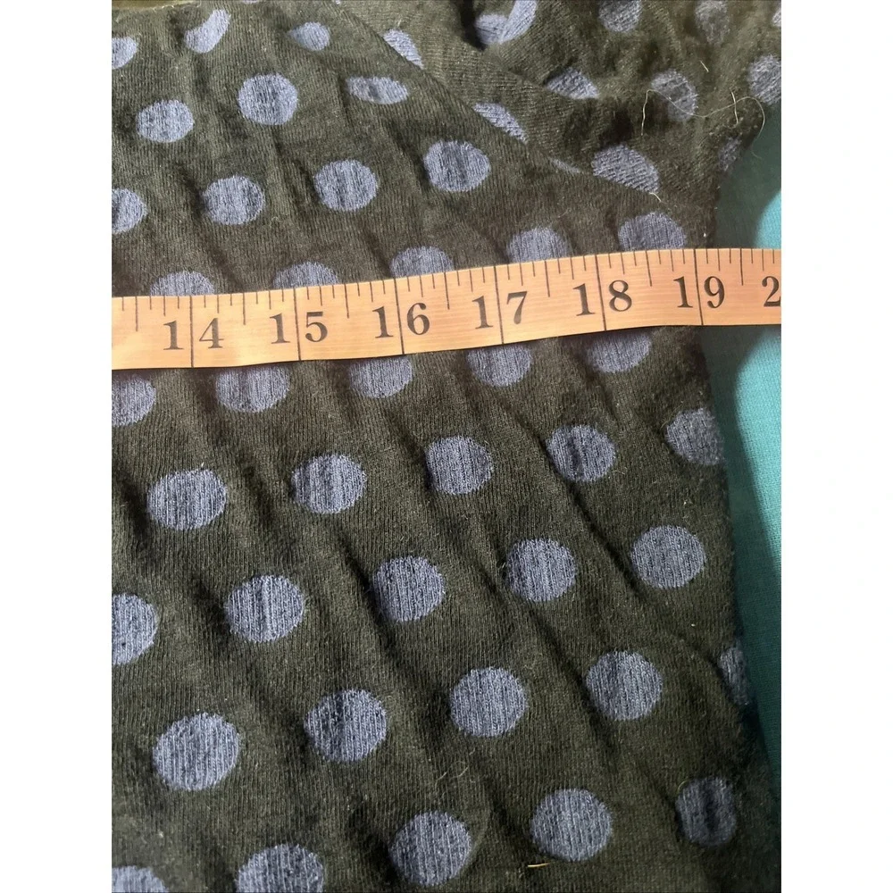 Komil Cowl Neck Tunic Top Womens M Black Blue Polka Dot Artsy Boho Lagenlook